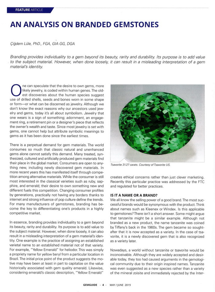 An analysis on branded gemstones