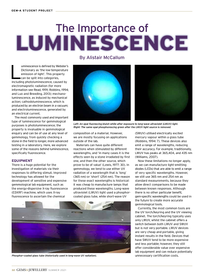 The Importance of Luminescence
