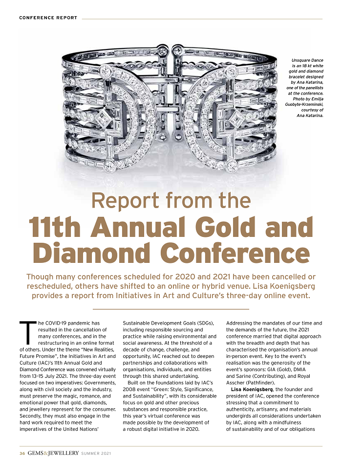 Report from the 11th Annual Gold and Diamond Conference